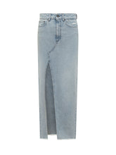 Denim Skirt with Slit - Dondup | $store$