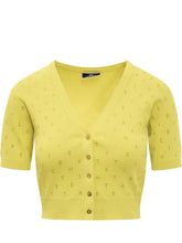 Cardigan with Rhinestone Lettering - Elisabetta Franchi | $store$