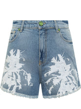 Shorts in Jeans con Stampa Materica - Barrow | $store$
