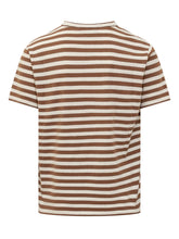 Cotton T-Shirt with Striped Pattern - Amaranto | $store$