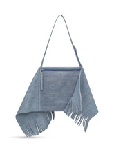 Borsa a tracolla in camoscio blu - Donna | $store$