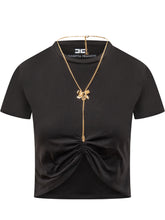 T_Shirt with Bow Necklace - Elisabetta Franchi | $store$