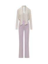Georgette and Crepe Jumpsuit with Piping - Elisabetta Franchi | $store$