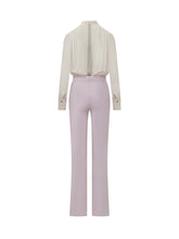 Georgette and Crepe Jumpsuit with Piping - Elisabetta Franchi | $store$