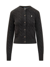Black Cable-Knit Wool Cardigan Polo Ralph Lauren - COLLEZIONE TEAM EC | $store$