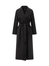 Max Mara Studio Cappotto Lungo Nero con Cintura - Abbigliamento Donna | $store$
