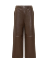 Max Mara Studio Pantaloni Culotte in Pelle Marrone - Abbigliamento Donna | $store$