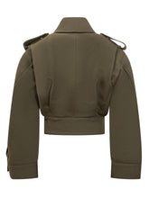 Givenchy Giacca Crop Verde Militare con Bottoni Oro - Abbigliamento Donna | $store$