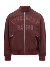Bomber Bordeaux con Logo Ricamato Givenchy - Abbigliamento Uomo | $store$