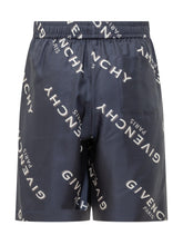 Givenchy Shorts Blu in Seta con Logo - Abbigliamento Uomo | $store$