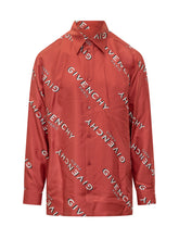 Camicia Rossa in Seta con Logo Givenchy - Abbigliamento Uomo | $store$