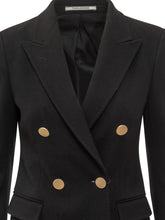 Tagliatore Cappotto Nero Doppiopetto con Bottoni Oro - Abbigliamento Donna | $store$