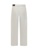 7 For All Mankind White Straight Jeans with Raw Hem - 7 For All Mankind | $store$