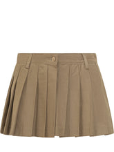 Dondup Minigonna Pieghevole in Cotone Beige - 7 For All Mankind | $store$