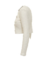 Self-Portrait Giacca Crop in Bouclé Avorio - Abbigliamento Donna | $store$