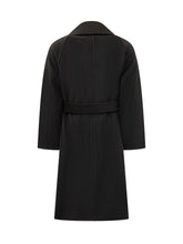 A Paper Kid Cappotto Nero In Lana Con Cintura - A Paper Kid | $store$