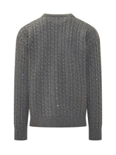 A Paper Kid Maglione Treccia con Strass Grigio - A Paper Kid | $store$