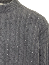 A Paper Kid Maglione Treccia con Strass Grigio - A Paper Kid | $store$