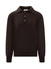 A Paper Kid Maglia Polo Marrone In Lana Con Bottoni - A Paper Kid | $store$