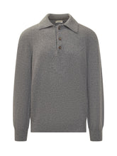 A Paper Kid Maglia Polo Grigia In Lana Con Bottoni - A Paper Kid | $store$