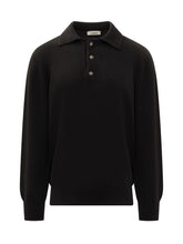 A Paper Kid Maglia Polo Nera In Lana Con Bottoni - A Paper Kid | $store$
