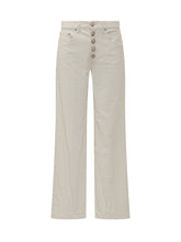 Pantaloni Dondup in Velluto Beige a Gamba Dritta - Abbigliamento Donna | $store$