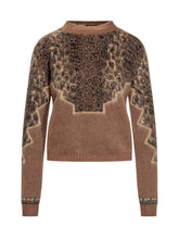 Dondup Brown Abstract Jacquard Wool-Blend Sweater - COLLEZIONE TEAM EC | $store$