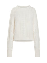 Dondup White Cable-Knit Wool-Blend Sweater - COLLEZIONE TEAM EC | $store$