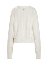 Dondup White Cable-Knit Wool-Blend Sweater - COLLEZIONE TEAM EC | $store$