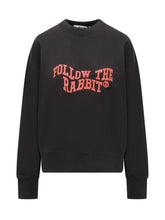 MSGM Felpa Nera con Stampa Follow the Rabbit - Abbigliamento Donna | $store$