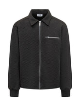 GCDS Black Jacket with Embossed Logo - COLLEZIONE TEAM EC | $store$