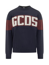 GCDS Blue and Bordeaux Sweater with Logo - COLLEZIONE TEAM EC | $store$