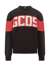 GCDS Black Sweater with Red Band and Logo - COLLEZIONE TEAM EC | $store$