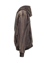 Felpa con Cappuccio Marrone Effetto Vintage GCDS - Abbigliamento Uomo | $store$