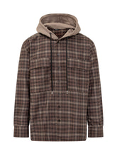 Camicia Check con Cappuccio Beige GCDS - Abbigliamento Uomo | $store$