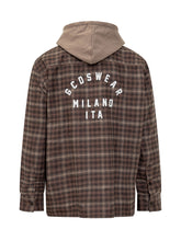 Camicia Check con Cappuccio Beige GCDS - Abbigliamento Uomo | $store$