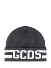 GCDS Black Wool Logo Beanie - COLLEZIONE TEAM EC | $store$
