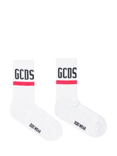 GCDS Calze Bianche con Logo e Riga Rossa - Accessori Uomo | $store$