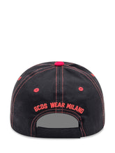 GCDS Black Cap with Red Stitching and Logo - COLLEZIONE TEAM EC | $store$