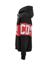 GCDS Black Hoodie with Red Logo Band - COLLEZIONE TEAM EC | $store$