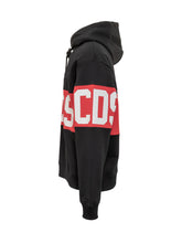 GCDS Black Hoodie with Red Logo Band - COLLEZIONE TEAM EC | $store$
