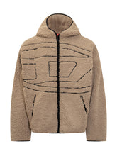 Diesel Beige Teddy Jacket with Logo Zip for Men - COLLEZIONE TEAM EC | $store$