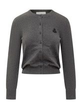 Marant Étoile Cardigan Grigio con Logo Ricamato - Abbigliamento Donna | $store$