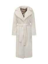 Herno Cappotto in Pelliccia Sintetica Bianco con Cintura - Abbigliamento Donna | $store$
