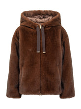 Herno Giacca in Pelliccia Sintetica con Cappuccio Marrone - Abbigliamento Donna | $store$