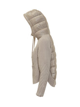 Herno Cardigan con Cappuccio in Maglia e Nylon Beige - Abbigliamento Donna | $store$