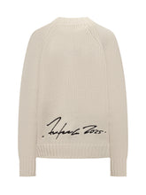 Maglione Kenzo Avorio con Logo Rosso - Abbigliamento Uomo | $store$