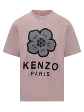 Kenzo T-Shirt Rosa con Stampa Floreale e Logo - Abbigliamento Uomo | $store$