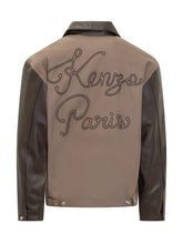 Kenzo Men's Two-Tone Bomber Jacket in Leather and Fabric - COLLEZIONE TEAM EC | $store$