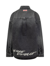 Kenzo Black Denim Shirt with Floral Embroidery - COLLEZIONE TEAM EC | $store$